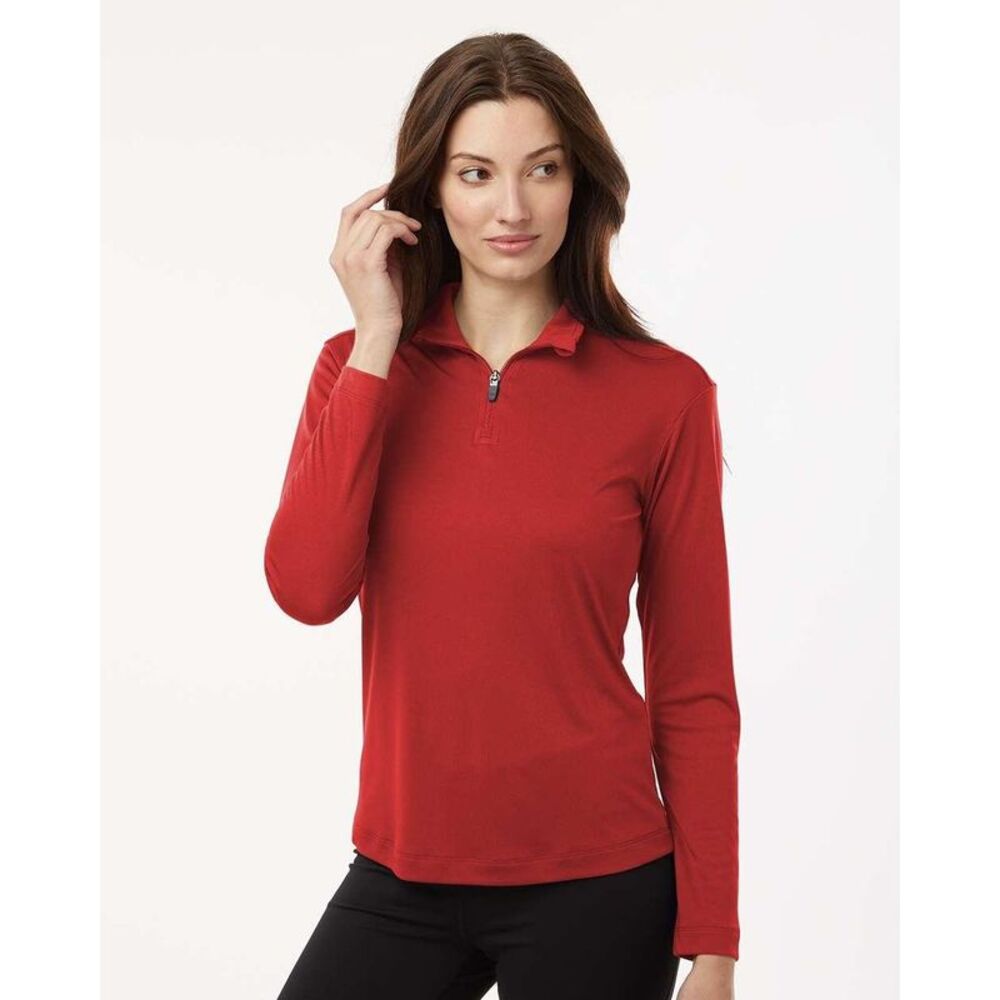 AllPro Pro-Lock Women's Performance Quarter-Zip Pullover / Red - Picture 4 of 6
